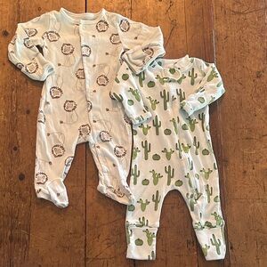 Cactus and Hedgehog Print Kids One Pieces